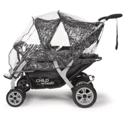 CHILDHOME Regenschutz Für Vierlingswagen Quadruple Transparent