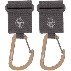 LÄSSIG Kinderwagenhaken 2er Set Karabiner Anthracite