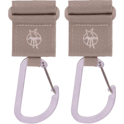 LÄSSIG Kinderwagenhaken 2er Set Karabiner Beige
