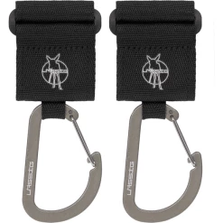 LÄSSIG Kinderwagenhaken 2er Set Karabiner Schwarz